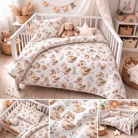 Muszlin ágyneműhuzat Kacsák TiaHome - Detský set 130x90cm + 65x45cm