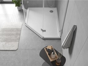 Mexen Flow ötszögletű slim bal oldali zuhanytálca 100 x 90 cm, fehér fényes - 46P109010L