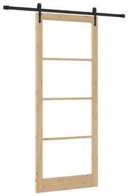Egyszerű Csúszó Ajtó Barna 83 x 232 cm Fa és fém