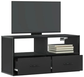 fekete szerelt fa és fém TV-szekrény 80x31x39,5 cm
