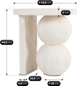Modern dohányzóasztal RICO 45,5 cm, krémbézs