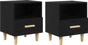 vidaXL Éjjeliszekrény 2 pcs Fekete tölgy 40 x 35 x 47 cm Faanyag
