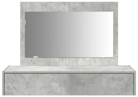 Fali Akasztós Sminkasztal Beton Szürke 100x40x70 cm