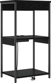vidaXL Éjjeliszekrény polcokkal Fekete tölgy 41 x 31 x 76 cm Faanyag