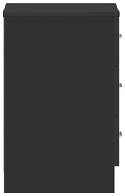 fekete forgácslap éjjeliszekrény 38 x 35 x 56 cm
