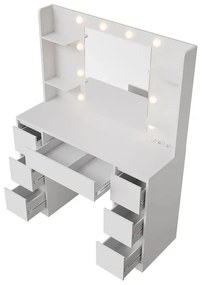 Juskys Malia toalettasztal LED világítással - fehér