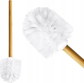 Wc-kefe cserélhető fej bambusz fogantyú fehér stílusos