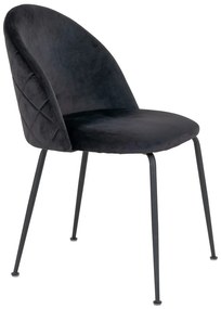 Fekete bársony étkezőszék szett 2 db-os Geneve – House Nordic