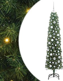 vidaXL Mű karácsonyfa 300 LED-del Zöld 180 cm PVC, acél és műanyag