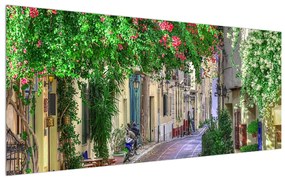 Mediterrán nyári utcácska képe (120x50 cm)