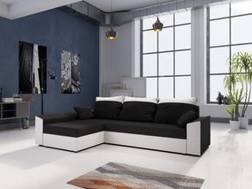 Sarok ülőgarnitúra Paragon L (fekete + fehér) (B). 1062156