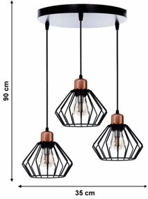 Csillár zsinóron PORTO 3xE27/40W/230V