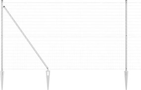 vidaXL Kerítés oszlopokkal Ezüst 1,5 x 10 m Acél