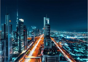 Kép - Dubai éjszaka (üvegen) (70x50 cm)