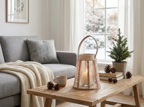Lámpás flitterekkel CONE GLAM 22 cm, fehér