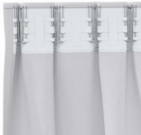 Függönyök függönyökkel 2 pcs Világosszürke 175x140cm Poliészter