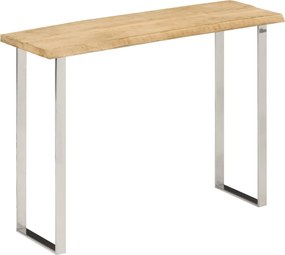 vidaXL tömör mangófa konzolasztal természetes éllel 105 x 33 x 76 cm