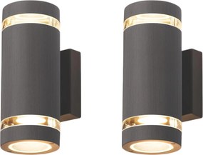 Celavy Kültéri Led fali lámpa 2 db IP65 GU10 szürke terasz erkély