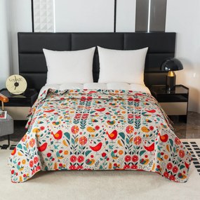 RETRO MADÁR mintás színes ágytakaró Méret: 170 x 210 cm