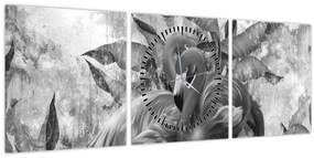 Kép - Flamingók graffiti (órával) (90x30 cm)