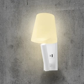 LED fali lámpa USB-porttal LED/2W/230V 3000K fehér