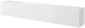 Magasfényű Fehér Lebegő TV Állvány LED Világítással. 240 cm. SLANT 240