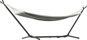 Függőágy állvány nélkül, szürke/fehér, EVANA NEW