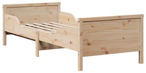 Ágykeret matracmal fejtámlával Barna 80 x 200 cm Tömör fenyőfa