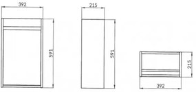 Cersanit S924-001 - CREA mosdó alatti fürdőszobaszekrény 39,2x21,5 cm fehér