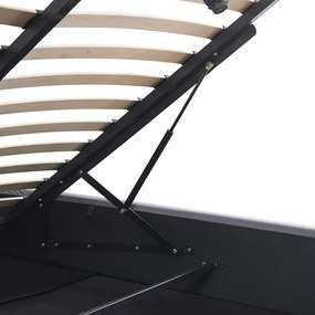 Ágy tárhellyel, 160x200, szürke, MINDY