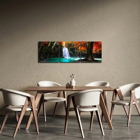 Kép - Smaragd lagúna (órával) (90x30 cm)