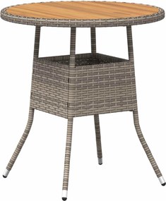 vidaXL Vacsora Asztal Szürke és Akác 70 x 70 x 73 cm Tömör Akácfa
