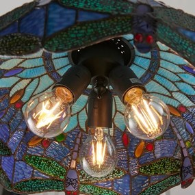 Endon 64080 - Láncra akasztott Tiffany DRAGONFLY csillár, 3xE27/60W/230V, átmérő 41 cm