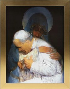 Vászonkép 45x35 Szent II. János Pál Pápa Arany Keret