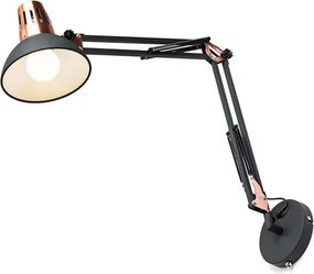 RENDL ANTE fali lámpa fekete réz 230V LED E27 15W