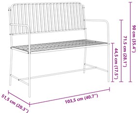 Pad Fehér Fém 103.5 x 51.5 x 90 cm Tartós Kültéri pad