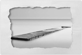 Poszter 60x40 Híd Tenger Fekete-fehér