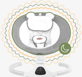 Elektromos hintaszék, automatikus ringatás, bluetooth, világosszürke