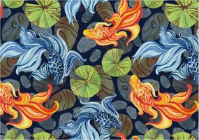 Dekoratív Fotótapéta Hálószobába Hal minták 312x219 Ragasztó