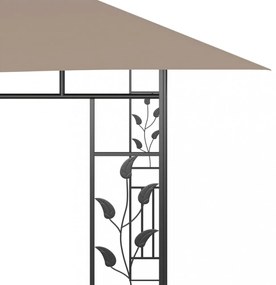 tópszínű pavilon szúnyoghálóval/LED fényfüzérrel 4 x 3 x 2,73 m