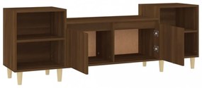 barna tölgyszínű szerelt fa TV-szekrény 160x35x55 cm