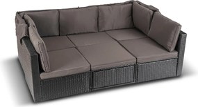 Kerti bútor szett fekete/barna színben – CALIENTE