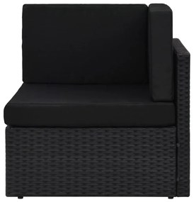 fekete polyrattan sarokkanapé-elem