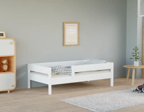 Gyerekágy biztonsági akadállyal, fehér, 80x160, MIX