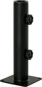 Outsunny Betonos Napernyő Állvány 2 Zárral és 4 Terjesztő Csavarral, Napernyő Alap Ø34/38/48mm-es Oszlophoz 12x12x30 cm Fekete | Aosom