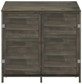 antracitszürke tömör fenyőfa kerti fészer 102 x 52 x 112 cm
