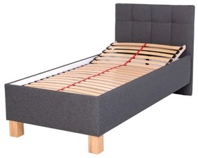 Kárpitozott ágy MARIA ONE 90x200 cm, matraccal és ágyneműtartóval, szürke