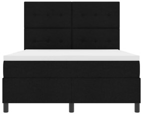 Rugós ágy matraccal és LED világítással, fekete színben, 160 x 200 cm-es szövet