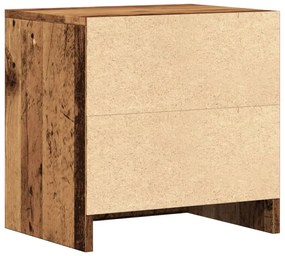 2 db antik fa színű szerelt fa éjjeliszekrény 40 x 30 x 40 cm