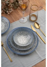 24 részes kék/porcelán étkészlet